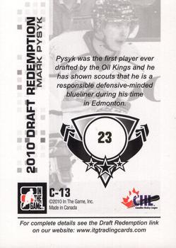 2009-10 In The Game Heroes and Prospects - Class of 2010 #C-13 Mark Pysyk  Back