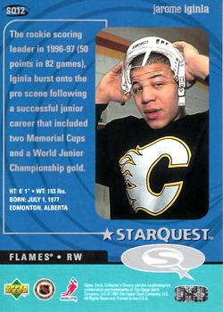 1997-98 Collector's Choice - StarQuest #SQ12 Jarome Iginla Back