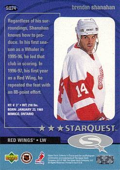 1997-98 Collector's Choice - StarQuest #SQ74 Brendan Shanahan Back