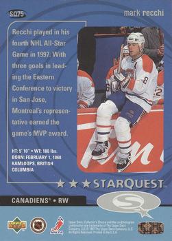 1997-98 Collector's Choice - StarQuest #SQ75 Mark Recchi Back
