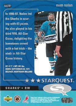1997-98 Collector's Choice - StarQuest #SQ78 Owen Nolan Back