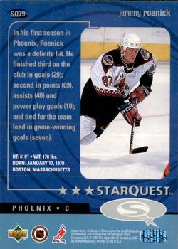 1997-98 Collector's Choice - StarQuest #SQ79 Jeremy Roenick Back