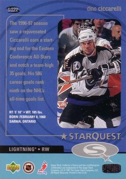 1997-98 Collector's Choice - StarQuest #SQ22 Dino Ciccarelli Back