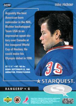 1997-98 Collector's Choice - StarQuest #SQ30 Mike Richter Back