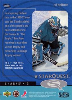 1997-98 Collector's Choice - StarQuest #SQ36 Ed Belfour Back