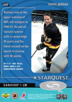 1997-98 Collector's Choice - StarQuest #SQ8 Martin Gelinas Back