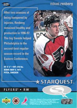 1997-98 Collector's Choice - StarQuest #SQ9 Mikael Renberg Back