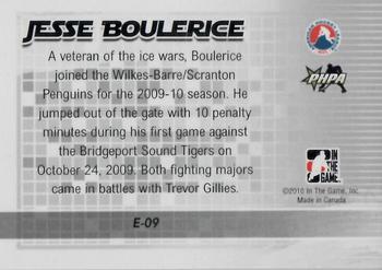 2009-10 In The Game Heroes and Prospects - Enforcers #E-09 Jesse Boulerice  Back