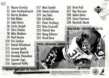 1997-98 Collector's Choice - Hockey Stick-Ums #S1 Wayne Gretzky Back