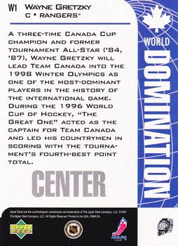 1997-98 Collector's Choice - World Domination #W1 Wayne Gretzky Back
