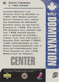1997-98 Collector's Choice - World Domination #W3 Steve Yzerman Back