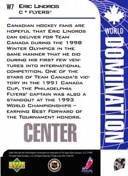 1997-98 Collector's Choice - World Domination #W7 Eric Lindros Back
