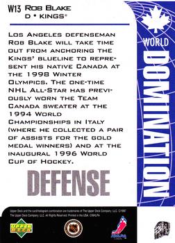 1997-98 Collector's Choice - World Domination #W13 Rob Blake Back