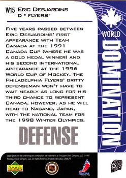 1997-98 Collector's Choice - World Domination #W15 Eric Desjardins Back