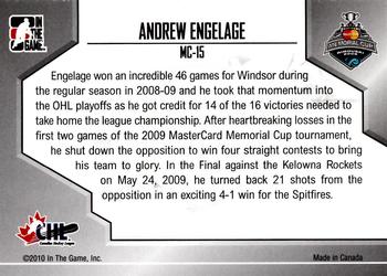 2009-10 In The Game Heroes and Prospects - Memorial Cup Winners #MC-15 Andrew Engelage  Back
