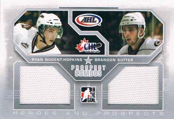 2009-10 In The Game Heroes and Prospects - Prospect Combos Jerseys #PC-09 Ryan Nugent-Hopkins / Brandon Sutter  Front
