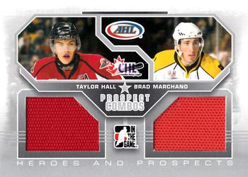 2009-10 In The Game Heroes and Prospects - Prospect Combos Jerseys #PC-05 Taylor Hall / Brad Marchand  Front