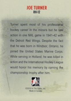 2009-10 In The Game Heroes and Prospects - Real Heroes #RH-12 Joe Turner  Back