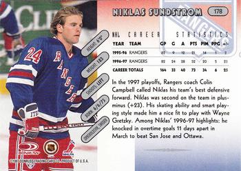 1997-98 Donruss #178 Niklas Sundstrom Back