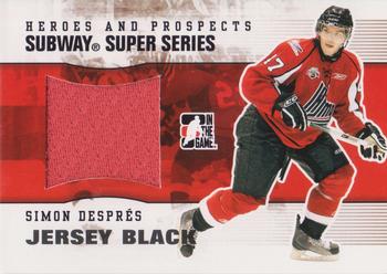 2009-10 In The Game Heroes and Prospects - Subway Series Jerseys #SSM-05 Simon Despres  Front
