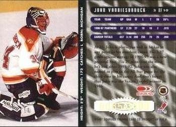 1997-98 Donruss - Between the Pipes #3 John Vanbiesbrouck Back