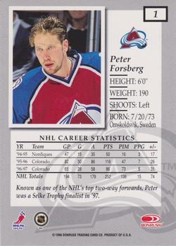 1997-98 Donruss Elite #1 Peter Forsberg Back