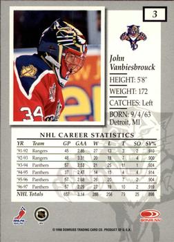 1997-98 Donruss Elite #3 John Vanbiesbrouck Back