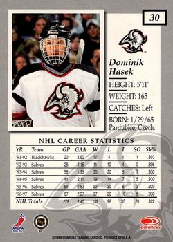 1997-98 Donruss Elite #30 Dominik Hasek Back