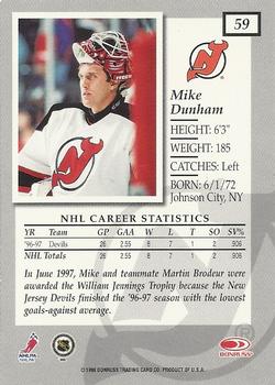 1997-98 Donruss Elite #59 Mike Dunham Back