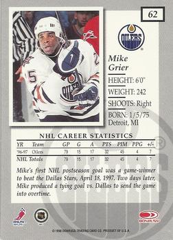 1997-98 Donruss Elite #62 Mike Grier Back