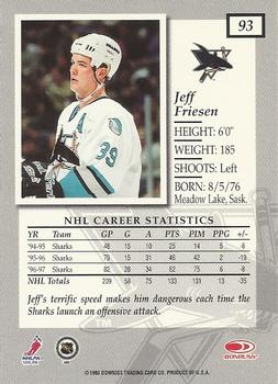 1997-98 Donruss Elite #93 Jeff Friesen Back