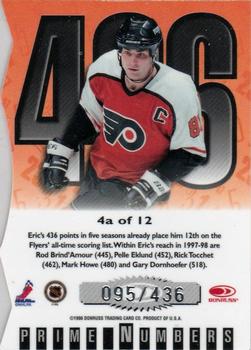 1997-98 Donruss Elite - Prime Numbers Die Cut #4a Eric Lindros Back