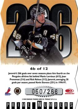 1997-98 Donruss Elite - Prime Numbers Die Cut #6b Jaromir Jagr Back
