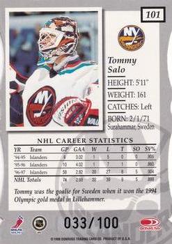 1997-98 Donruss Elite - Status #101 Tommy Salo Back