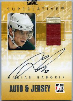 2009-10 In The Game Superlative - Jerseys Autographs Silver #AJ-MGA Marian Gaborik  Front