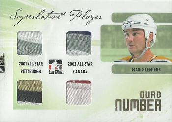 2009-10 In The Game Superlative - Player Quad Numbers Gold #QN-03 Mario Lemieux  Front