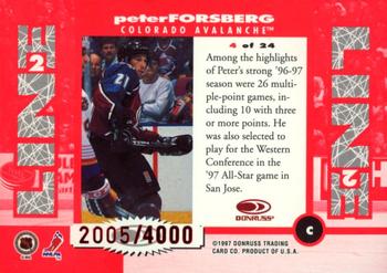1997-98 Donruss - Line 2 Line #4 Peter Forsberg Back