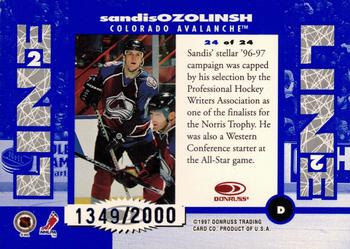 1997-98 Donruss - Line 2 Line #24 Sandis Ozolinsh Back