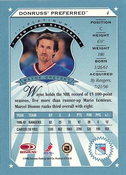 1997-98 Donruss Preferred #4 Wayne Gretzky Back