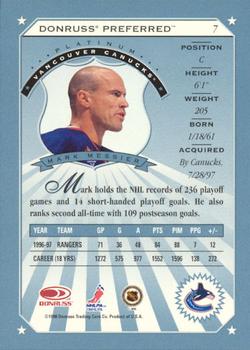 1997-98 Donruss Preferred #7 Mark Messier Back