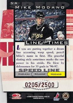 1997-98 Donruss Preferred - Line of the Times #5-A Mike Modano Back