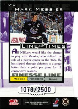 1997-98 Donruss Preferred - Line of the Times #7-C Mark Messier Back