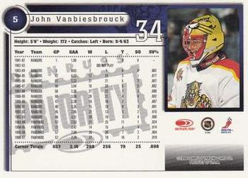 1997-98 Donruss Priority #5 John Vanbiesbrouck Back