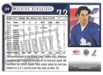 1997-98 Donruss Priority #34 Mathieu Schneider Back