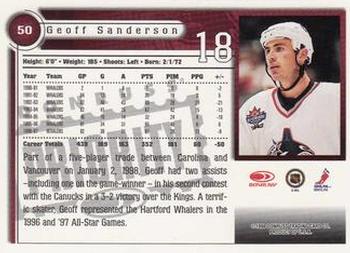 1997-98 Donruss Priority #50 Geoff Sanderson Back