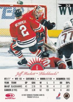 1997-98 Leaf #32 Jeff Hackett Back