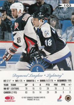1997-98 Leaf #103 Daymond Langkow Back