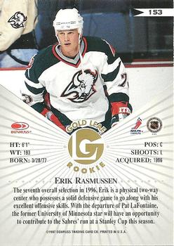 1997-98 Leaf #153 Erik Rasmussen Back