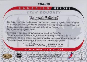 2009-10 O-Pee-Chee - Canadian Heroes Autographs #CBA-DD Drew Doughty  Back