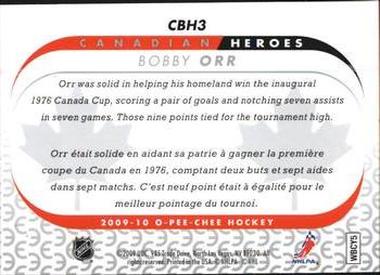 2009-10 O-Pee-Chee - Canadian Heroes Foil #CBH3 Bobby Orr  Back